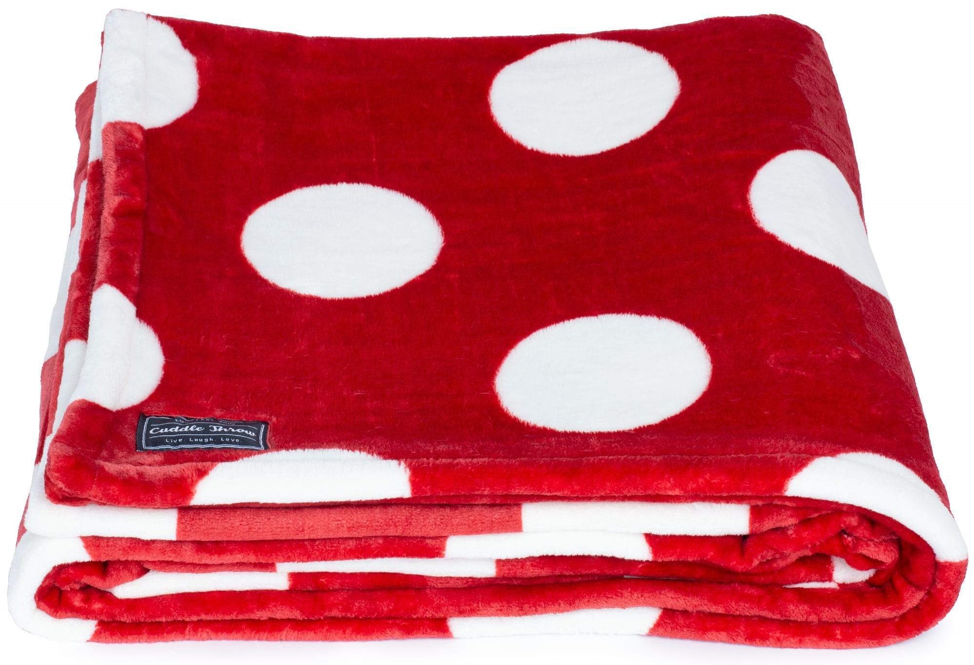 LUG Cuddle Throw Soft & Cozy Throw Blanket Crimson Dot