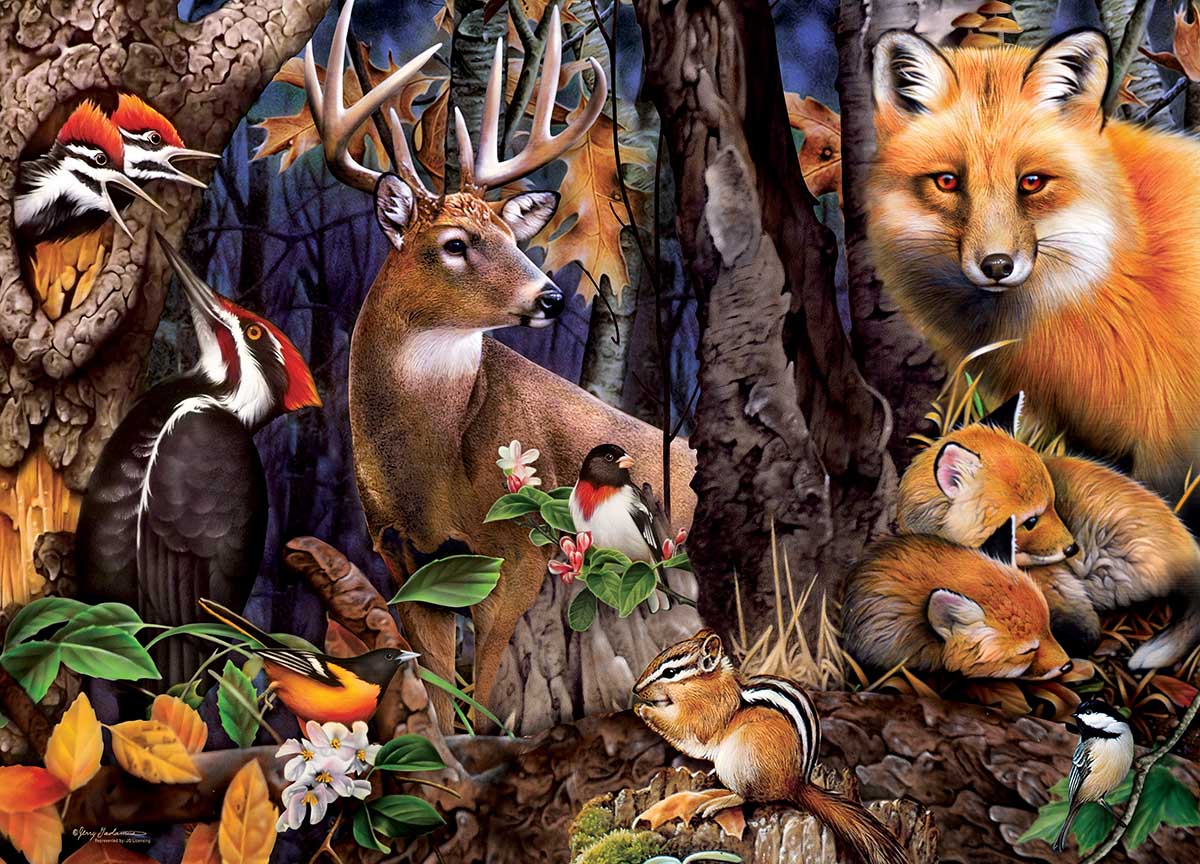 Leanin' Tree/Masterpieces Puzzle - #72033 Forest Gathering - 1000pc Jigsaw Puzzle
