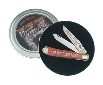 Merry Christmas Knife Gift Tin