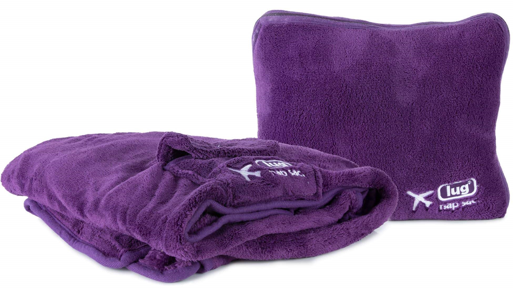 LUG Nap Sac Travel Pillow Blanket Plum Purple Planktown Hardware More