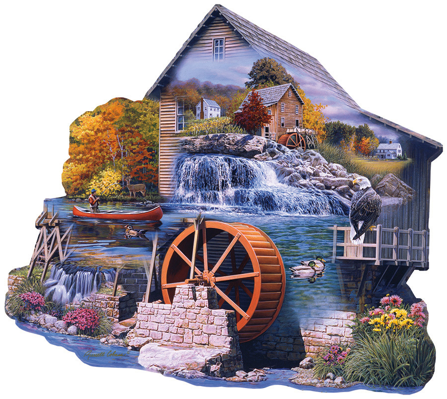 Sunsout Puzzle - #95065 The Old Mill Stream - 1000pc Shaped Jigsaw Puzzle