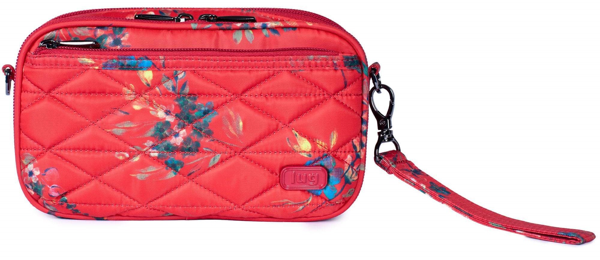 LUG Roundabout Crossbody, Wristlet, Wallet Bouquet Red