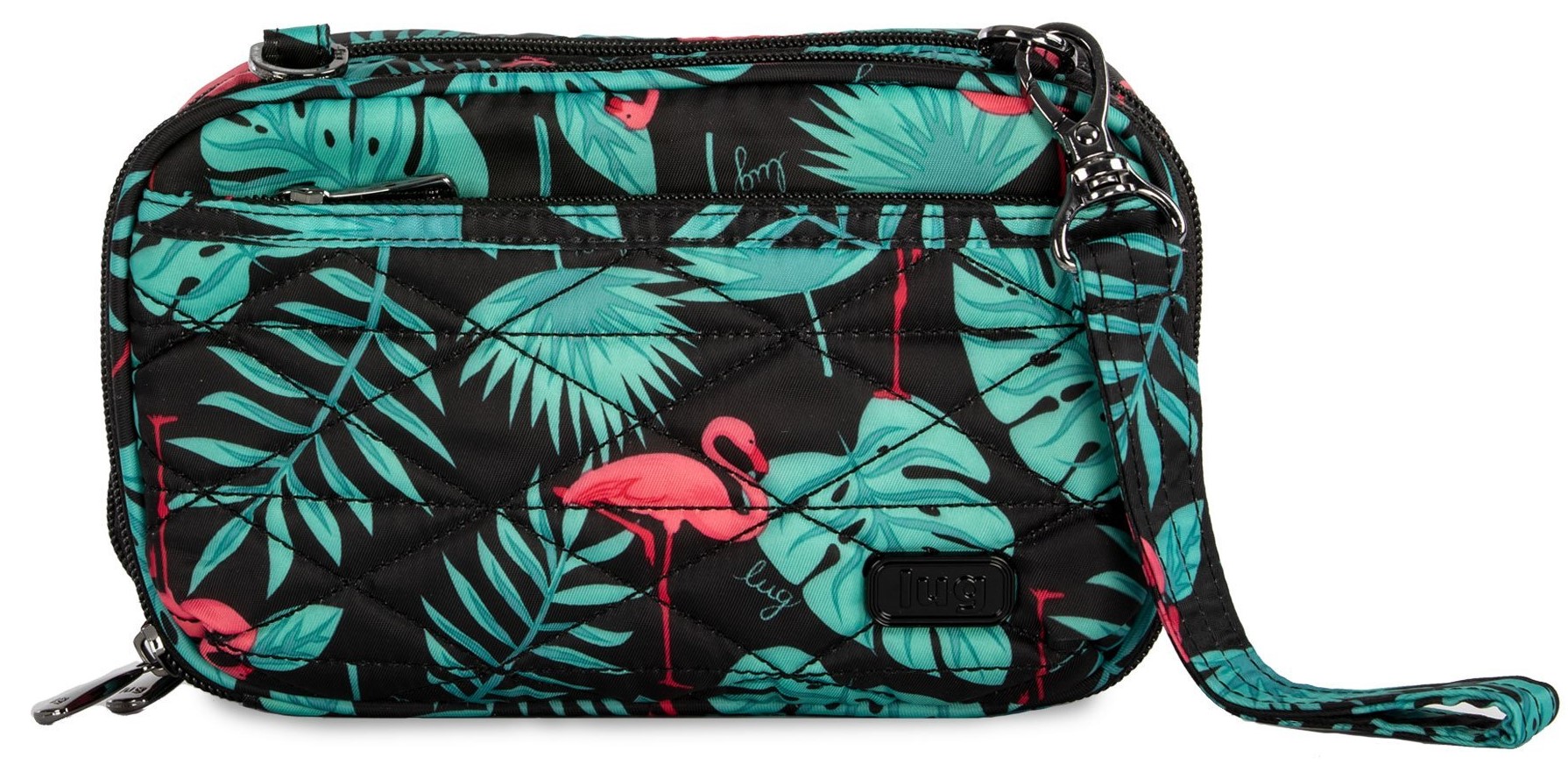 LUG Roundabout Crossbody, Wristlet, Wallet Flamingo Planktown