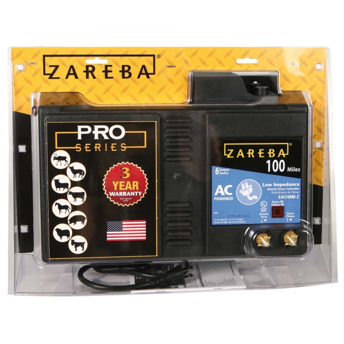 Zareba EAC100M-Z 100 Miles Low Impedance Electric Fence Controller