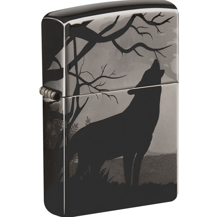 Zippo - #49443 Howling Wolf Black Ice Lighter
