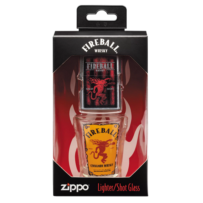 Zippo - #49348 Fireball Lighter & Shot Glass Gift Set