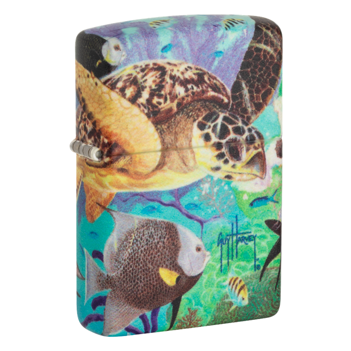 Zippo - #49819 Guy Harvey Turtle Glow-In-The-Dark Turtle Lighter