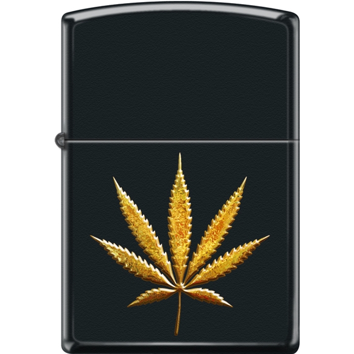 Zippo - #07198 Gold Pot Leaf Lighter