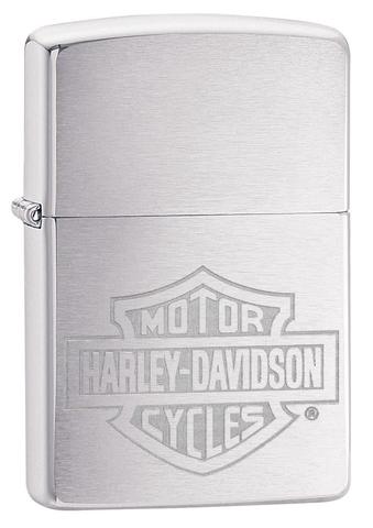 Zippo - #200HD.H199-135 Harley Davidson Brushed Chrome Lighter